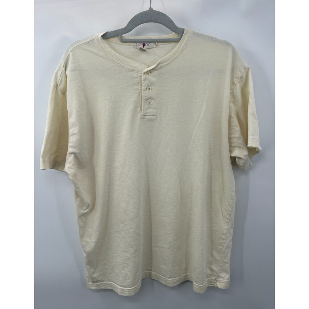 Vintage 90s J.Crew Oarsman Heavy Cotton Short-Sleeve Henley Shirt M Flawed